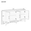 62.2"W Retro 4-Door Sideboard Buffet Servers, Storage Cabinet with Metal Handle and Cross-Leg 4S - ModernLuxe - image 3 of 4