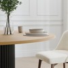 PexFix 52" Wood Round Dining Table Kitchen Table for 4-6 with Arc-Shaped Edge Top & Concave Cylinder Legs for Living/Dining Room Coffee Office Natural - 4 of 4
