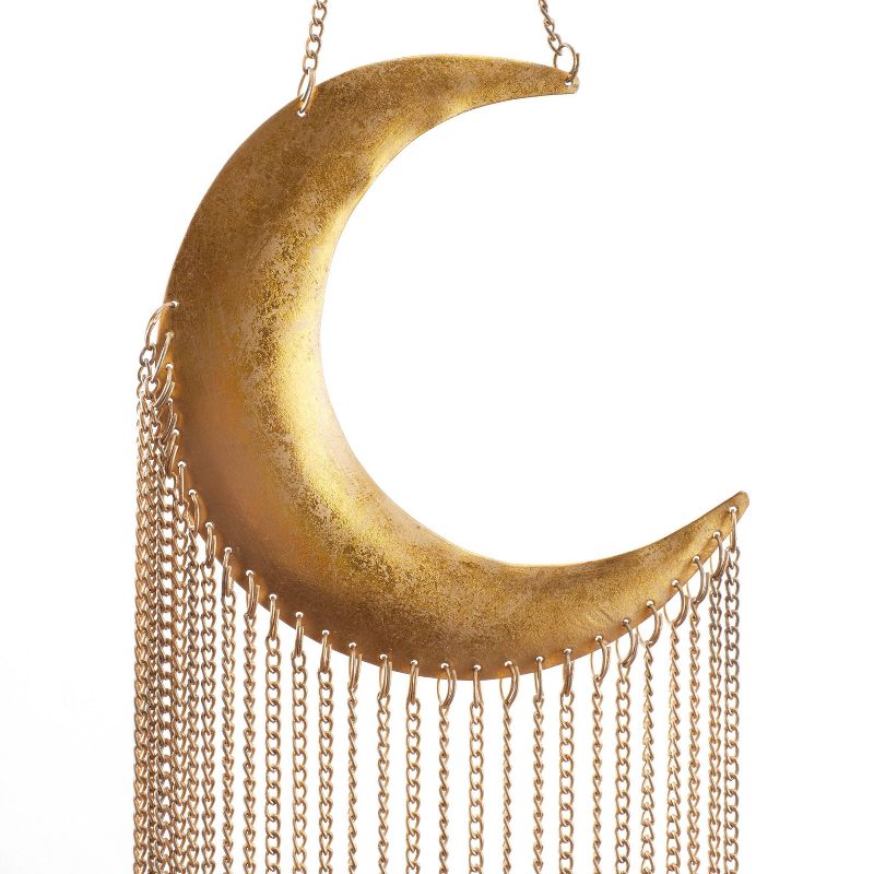 30&#34; x 8&#34; Glam Metal Moon Windchime Gold - Olivia &#38; May, 5 of 8
