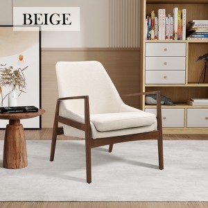 Hrinhom 26.2" W Modern Armchair,Upholstered Accent Chairs With Wood Frame - 1 of 4