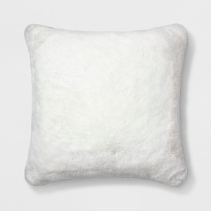Decorative Faux Fur Throw Pillow White - Simply Shabby Chic