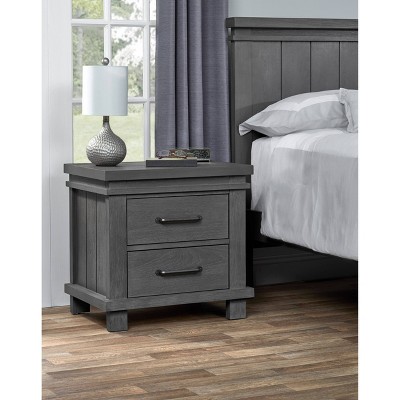 Canyon Gray Solid Wood 2-Drawer Nightstand