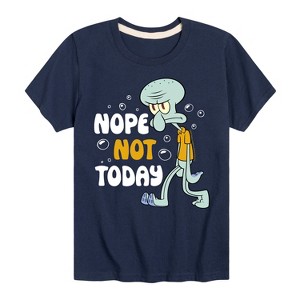 Boys' - SpongeBob SquarePants - Squidward Nope Not Today Short Sleeve Graphic T-Shirt - 1 of 4
