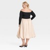 Women's Long Sleeve Midi A-Line Dress - A New Day™ Black/Cream - image 2 of 3