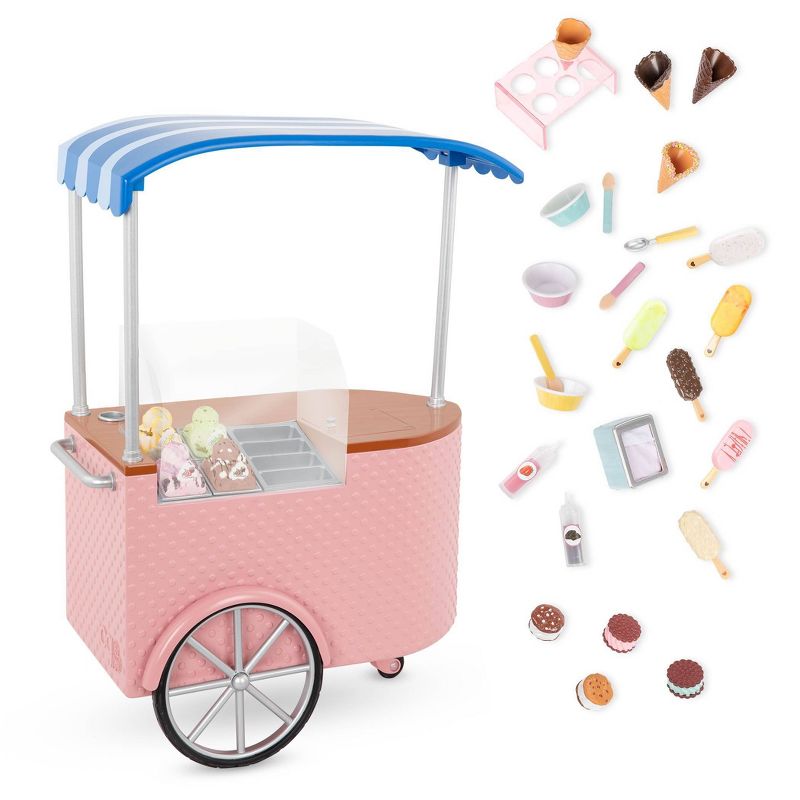 Our Generation Two Scoops Ice Cream Cart Accessory Set for 18&#34; Dolls, 1 of 10