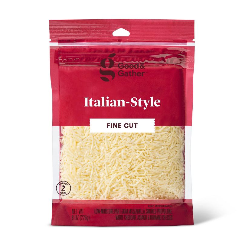 Finely Shredded Italian-Style Cheese - 8oz - Good &#38; Gather&#8482;, 1 of 5