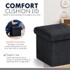 Ornavo Home 2 Pack 12" Small Square Collapsible Storage Ottoman, Foot Stool, Seat - 4 of 4