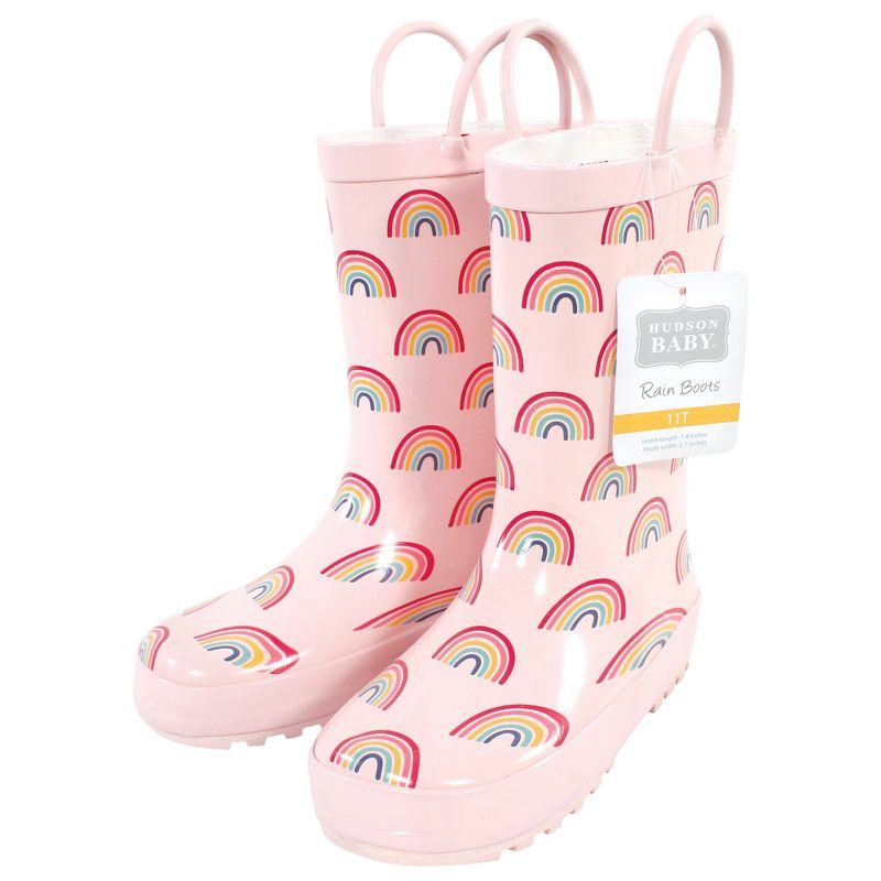 Hudson Baby Rain Boots, Pink Rainbows, 2 of 5