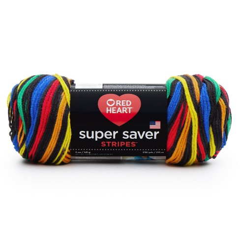 Red Heart Super Saver Yarn - Primary Stripes, 5 oz
