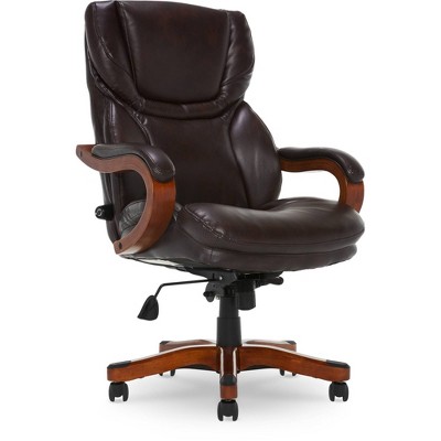 Biscuit Brown Bonded Leather High-Back Executive Swivel Chair