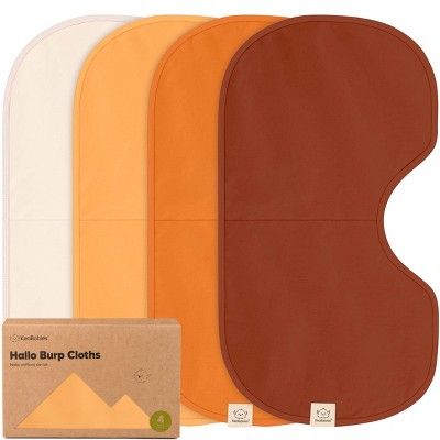 KeaBabies 4pk Hallo Baby Burp Cloths, Organic Cotton Burp Cloth for Girls, Boys, Soft & Absorbent Burping Cloths