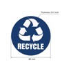 Unique Bargains Vinyl Recycle Sticker Trash Can Bin Labels 5 Inch Blue and Black 4 Pcs - 4 of 4