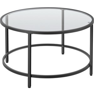 Yaheetech 27.6in Modern Glass-Top Coffee Table for Living Room - 1 of 4