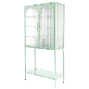 Tall Sideboard Buffet Cabinet with 2 Doors, 1 Shelf, Cold-Rolled Steel Kitchen Pantry Storage Cabinet Adjustable Inner Shelf for Living Room, Kitchen - 1 of 4