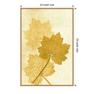 Amber Leaves Botanic-Inspired Canvas Framed Wall Art 23" x 33"