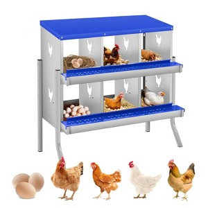 Chicken Nesting Boxes, Two-Tier Metal Chicken Egg Laying Box,Large Vented Holes for Egg Collection - 1 of 4