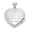 Black Bow Jewelry 15mm Heart Shaped Diamond Claddagh Locket in 14k White Gold - 3 of 4