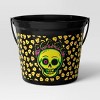 7.64" Skull Halloween Plastic Trick or Treat Pail Black - Hyde and EEK! Boutique™ - 3 of 4