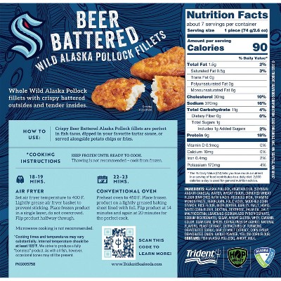 Kraken Beer Battered Wild Alaska Pollock Fillets - Frozen - 18.2oz