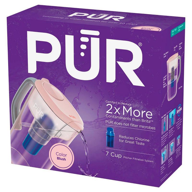 PUR 7 Cup Water Pitcher Filtration System Blush PPT700P, 5 of 8