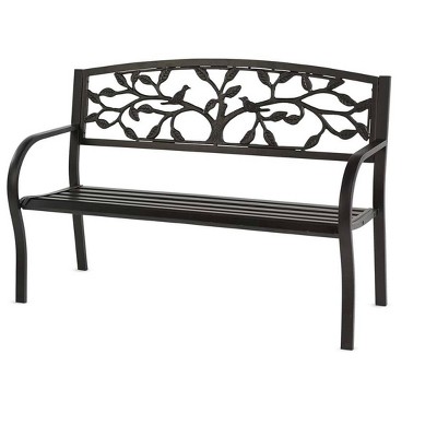 target black metal bench