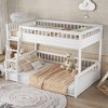 TIRAMISUBEST Twin XL/Full XL over Queen Size Bunk Bed with Ladder and Guardrails, Kids Wooden Double Bed Frame - 2 of 4