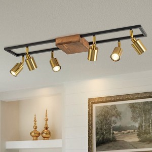 LLHZSY 6-Head Ceiling Track Light Fixture Kit 30" Wide Modern Spot Light for Kitchen Bathroom Living Room-GU10 - 1 of 4