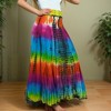 Agan Traders Women's Boho Summer Tie-dye High Waistband A Line Flared Maxi Skirt - 4 of 4