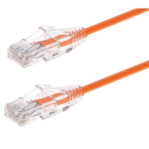 Monoprice Cat6 Ethernet Patch Cable - 10 feet - Orange, Snagless RJ45 Stranded 550MHz UTP CMR Riser Rated Pure Bare Copper Wire 28AWG - SlimRun Series - 1 of 4