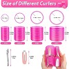 Hair Rollers 48 Pcs Set, 24Pcs Hair Rollers 4 Sizes and 24 Pcs Hair Clips for Long Medium Short Hair (Pink) - 4 of 4