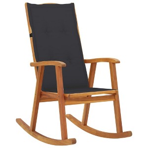 vidaXL Rocking Chair with Cushions Solid Acacia Wood - 1 of 4
