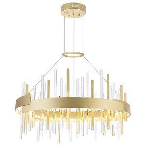 CWI Lighting,Millipede 26 in LED Satin Gold Chandelier - 1 of 4
