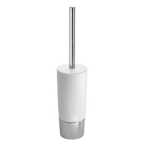 iDESIGN Duetto Plastic Toilet Bowl Brush and Holder Slim Set for Bathroom Cleaning and Storage - 1 of 3