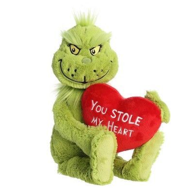 Aurora Large Stole My Heart Grinch Dr. Seuss Whimsical Stuffed Animal Green 15"