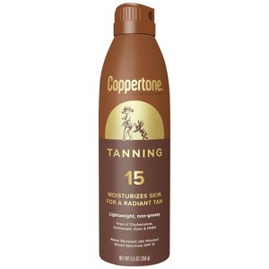 Coppertone Tanning Sunscreen Spray - Water Resistant Spray Sunscreen - SPF 15 - 5.5oz - 1 of 4