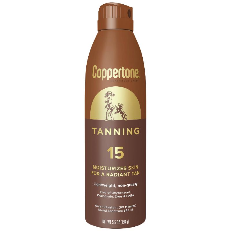 Coppertone Tanning Sunscreen Spray - Water Resistant Spray Sunscreen - SPF 15 - 5.5oz, 1 of 15