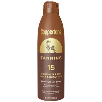 Coppertone Tanning Sunscreen Spray - Water Resistant Spray Sunscreen - SPF 15 - 5.5oz