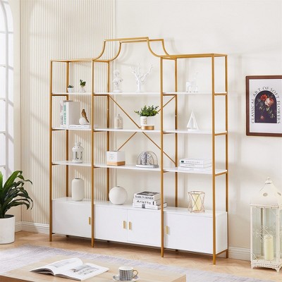 78'' 4 Tiers Modern Bookcase Bookshelf With Storage Cabinet Extra Large Easy Assembly Book Toy Organizer