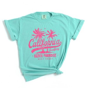 Simply Sage Market Women's California Beach Paradise Short Sleeve Garment Dyed Tee - 1 of 2
