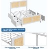 Full Size Bed Frame with Rattan Headboard, Wooden Platform Bed Frame with 4 Drawers & Metal Slats Support, No Box Spring Needed, Easy Assembly - 3 of 4