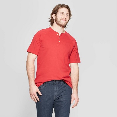 red henley shirt mens