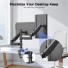Dual Monitor Stand for 17-32 inch Computer Screens, Dual Monitor Arms for 2 Monitors Holds up to 19.8 lbs, VESA 75x75/100x100mm, Black - 4 of 4