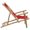 vidaXL Adjustable Bamboo and Canvas Deck Chair with Armrests in Red - Durable, Lightweight, Water-Resistant for Garden, Patio, Terrace - 3 of 4