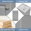 ALEXOUN 18 Inch Bathroom Vanity with Ceramic Sink,Free-Standing Wooden Single Storage Cabinet with Adjustable Shelf & Storage Rack, - 4 of 4
