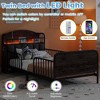QingMoon Twin Bed Frame for Kids, Metal Platform Bed Frame with Light, Modern Twin Size Beds with Rails and Storage Headboard for Girls & Boys - 2 of 4