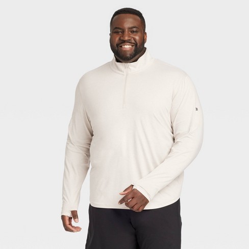 Men's Big Lightweight ¼ Zippered Athletic Top - All In Motion™ Stone 3xl :  Target