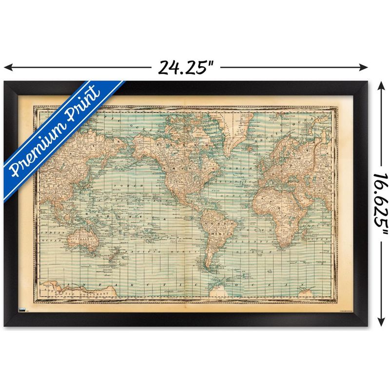 Trends International Map - Rustic Framed Wall Poster Prints, 3 of 7