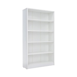 Infurnic Decorative Bookshelf, Tall Modern Wood Bookshelf with Five Shelves, for Living Room or Library Bookcase, White, 11.6"*33"*60" - 1 of 4