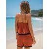 EXLURA Women's Summer Romper 2025 Spaghetti Strappy Ruffle Jumpsuit Halter Neck Pleated Outfits with Pockets - 3 of 4
