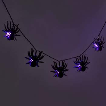 10ct LED Metal Spider Halloween String Lights Purple - Hyde & EEK! Boutique™